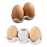 Maxbell Salt Pepper Sugar Bottle Set Egg Shape Flavoring Jar for Housewarming Home A
