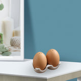 Maxbell Salt Pepper Sugar Bottle Set Egg Shape Flavoring Jar for Housewarming Home A