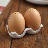 Maxbell Salt Pepper Sugar Bottle Set Egg Shape Flavoring Jar for Housewarming Home A
