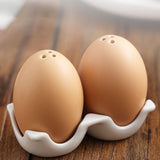 Maxbell Salt Pepper Sugar Bottle Set Egg Shape Flavoring Jar for Housewarming Home A