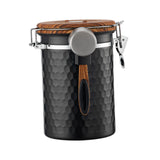 Maxbell Coffee Jar with Exhaust Valve with Seal Lid Airtight Tank for Nuts Rice