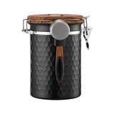 Maxbell Coffee Jar with Exhaust Valve with Seal Lid Airtight Tank for Nuts Rice