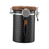 Maxbell Coffee Jar with Exhaust Valve with Seal Lid Airtight Tank for Nuts Rice