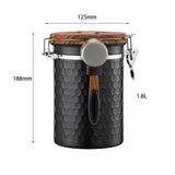 Maxbell Coffee Jar with Exhaust Valve with Seal Lid Airtight Tank for Nuts Rice