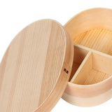 Maxbell Japanese Style Bento Box Wood Lunch Box with Chopsticks with Strap to Fix Size L