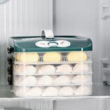 Maxbell Frozen Dumpling Box Dumpling Organizer Bins for Restaurant Kitchen Home Dark Green