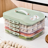 Maxbell Frozen Dumpling Box Dumpling Organizer Bins for Restaurant Kitchen Home Green