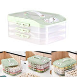 Maxbell Frozen Dumpling Box Dumpling Organizer Bins for Restaurant Kitchen Home Green