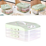 Maxbell Frozen Dumpling Box Dumpling Organizer Bins for Restaurant Kitchen Home Green