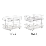 Maxbell Acrylic 2 Layer Clear Spices Rack Organizer for Bedroom Kitchen Countertop Style A