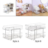 Maxbell Acrylic 2 Layer Clear Spices Rack Organizer for Bedroom Kitchen Countertop Style A