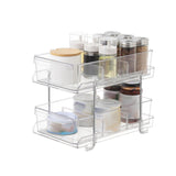 Maxbell Acrylic 2 Layer Clear Spices Rack Organizer for Bedroom Kitchen Countertop Style A