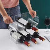 Maxbell Water Bottle Holder Display Holder Bottle Rack for Countertop Hotel Cabinet 3 Slots