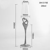 Maxbell Long Stem Champagne Flute Drinkware Goblet for Birthday Bride Restaurant Argent