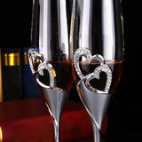 Maxbell Long Stem Champagne Flute Drinkware Goblet for Birthday Bride Restaurant Argent