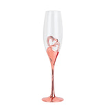 Maxbell Long Stem Champagne Flute Drinkware Goblet for Birthday Bride Restaurant Rose Aureate