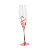 Maxbell Long Stem Champagne Flute Drinkware Goblet for Birthday Bride Restaurant Rose Aureate