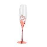 Maxbell Long Stem Champagne Flute Drinkware Goblet for Birthday Bride Restaurant Rose Aureate