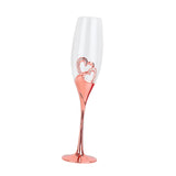 Maxbell Long Stem Champagne Flute Drinkware Goblet for Birthday Bride Restaurant Rose Aureate