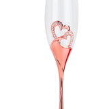 Maxbell Long Stem Champagne Flute Drinkware Goblet for Birthday Bride Restaurant Rose Aureate