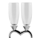Maxbell Drinks Cup Heart Shaped Glass Cups for Daily Holiday Gifts Argent