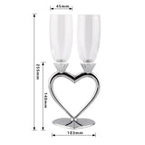Maxbell Drinks Cup Heart Shaped Glass Cups for Daily Holiday Gifts Argent