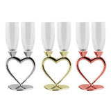 Maxbell Drinks Cup Heart Shaped Glass Cups for Daily Holiday Gifts Argent