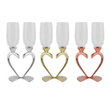 Maxbell Drinks Cup Heart Shaped Glass Cups for Daily Holiday Gifts Argent