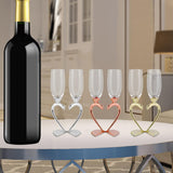 Maxbell Drinks Cup Heart Shaped Glass Cups for Daily Holiday Gifts Argent