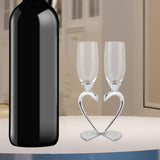Maxbell Drinks Cup Heart Shaped Glass Cups for Daily Holiday Gifts Argent