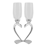 Maxbell Drinks Cup Heart Shaped Glass Cups for Daily Holiday Gifts Argent