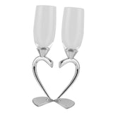 Maxbell Drinks Cup Heart Shaped Glass Cups for Daily Holiday Gifts Argent