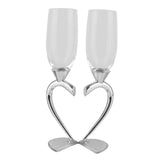 Maxbell Drinks Cup Heart Shaped Glass Cups for Daily Holiday Gifts Argent
