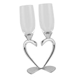 Maxbell Drinks Cup Heart Shaped Glass Cups for Daily Holiday Gifts Argent