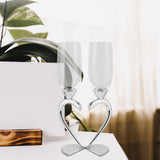 Maxbell Drinks Cup Heart Shaped Glass Cups for Daily Holiday Gifts Argent