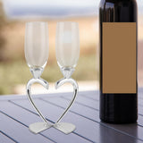 Maxbell Drinks Cup Heart Shaped Glass Cups for Daily Holiday Gifts Argent