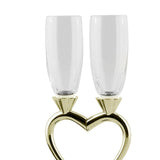 Maxbell Drinks Cup Heart Shaped Glass Cups for Daily Holiday Gifts Aureate