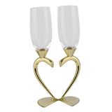 Maxbell Drinks Cup Heart Shaped Glass Cups for Daily Holiday Gifts Aureate