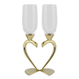 Maxbell Drinks Cup Heart Shaped Glass Cups for Daily Holiday Gifts Aureate