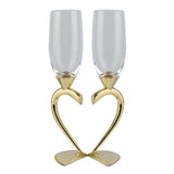 Maxbell Drinks Cup Heart Shaped Glass Cups for Daily Holiday Gifts Aureate