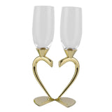Maxbell Drinks Cup Heart Shaped Glass Cups for Daily Holiday Gifts Aureate