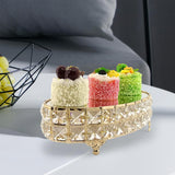 Maxbell Decorative Vanity Tray Entrance Fruit Organizer Dish Serving Tray Cake Stand Oval 28x14.5x8cm