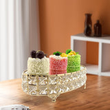 Maxbell Decorative Vanity Tray Entrance Fruit Organizer Dish Serving Tray Cake Stand Oval 28x14.5x8cm