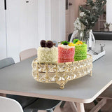 Maxbell Decorative Vanity Tray Entrance Fruit Organizer Dish Serving Tray Cake Stand Oval 28x14.5x8cm