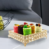Maxbell Decorative Vanity Tray Entrance Fruit Organizer Dish Serving Tray Cake Stand Square 22.5x33.5x8cm