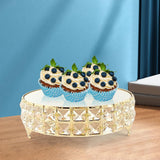 Maxbell Decorative Vanity Tray Entrance Fruit Organizer Dish Serving Tray Cake Stand Round 25x8cm