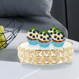 Maxbell Decorative Vanity Tray Entrance Fruit Organizer Dish Serving Tray Cake Stand Round 25x8cm