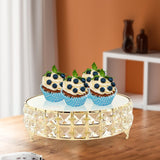 Maxbell Decorative Vanity Tray Entrance Fruit Organizer Dish Serving Tray Cake Stand Round 25x8cm