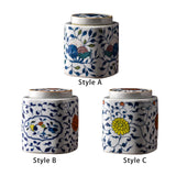 Maxbell Decorative Porcelain Jar Oriental Style Figurine Coffee Table Tea Canister Style A