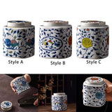 Maxbell Decorative Porcelain Jar Oriental Style Figurine Coffee Table Tea Canister Style A